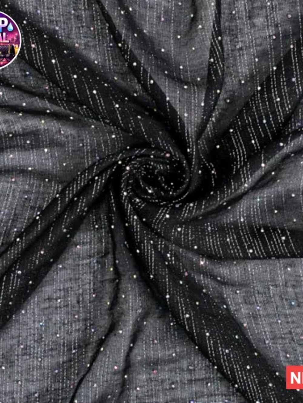 Rhinestone Head Scarf Polyester Silk Feel Large Size Fashion Accessory